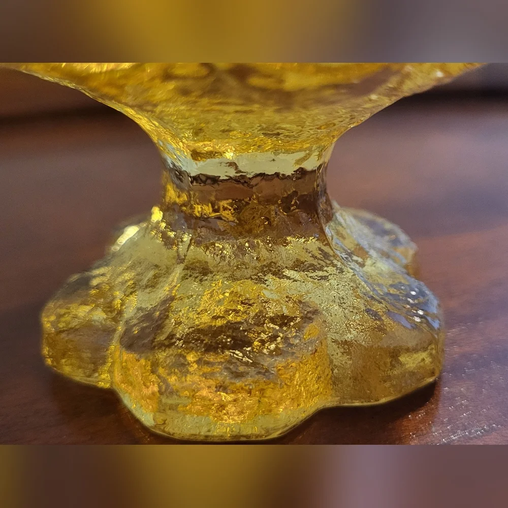 Vintage 1970s Tiffin Franciscan Madeira Cornsilk Yellow Glass Drinkware 4 Pieces
